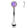 Piercing arcade acier chirurgical opale violet