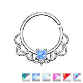 Piercing anneau pour septum avec pierre d'opale