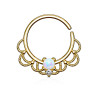 Piercing anneau pour septum doré avec pierre d'opale