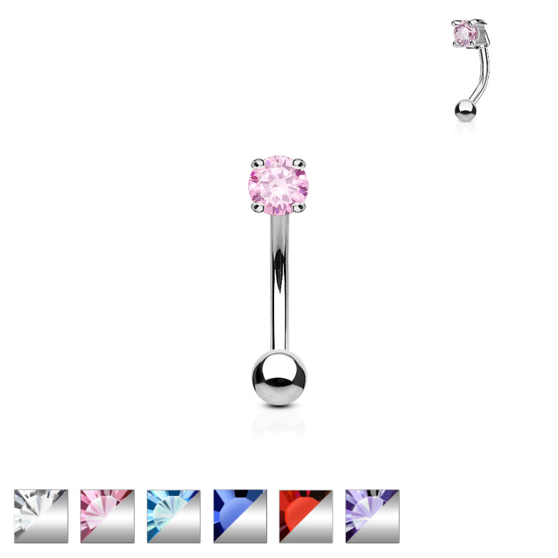 Piercing arcade barre en acier chirurgical cristaux 3mm