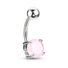 Piercing nombril pierre naturel semi-précieuse Jade rose