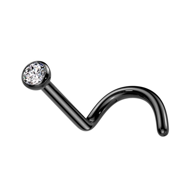 Piercing nez titane anodisé noir 1mm