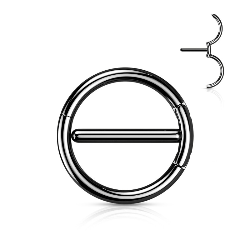Piercing téton contour en acier chirurgical anodisé noir Piercing téton contour en acier chirurgical anodisé noir