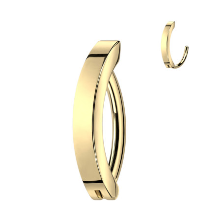 Piercing nombril anneau articulé en titane doré