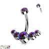 Piercing nombril en titane serti de 5 CZ