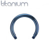 Barre de piercing fer à cheval titane bleu diamètre 1,2mm