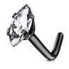 Piercing nez tige L marquise en acier chirurgical noir