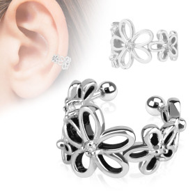 Bague d'oreille fleur CZ en fantaisie