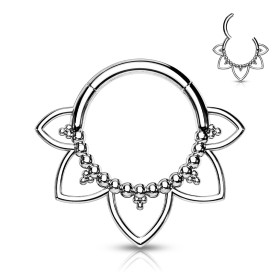 Piercing anneau floral perlé