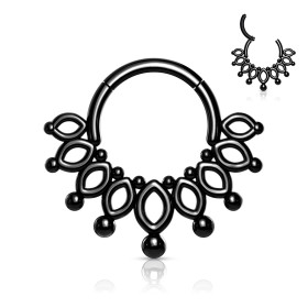 Piercing anneau diadème inversé noir