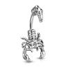 Piercing nombril scorpion avec CZ en acier chirurgical