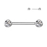 Piercing téton titane strass argent