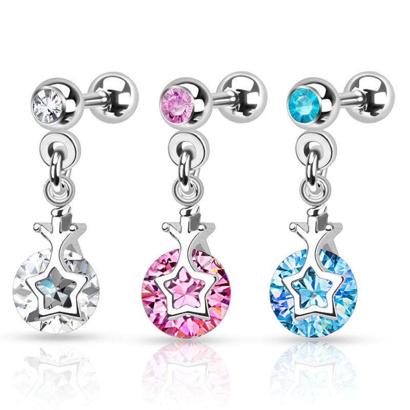 Piercing tragus cristal forme coeur - Tarawa piercing