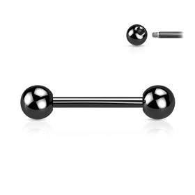 Piercing industriel en titane noir simple