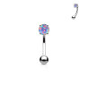 Piercing arcade barre en acier chirurgical pierre d'opale