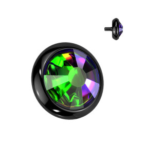 Microdermal disque en noir cristal rond en 1.2mm
