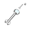 Piercing labret en titane pierre d'opale blanche