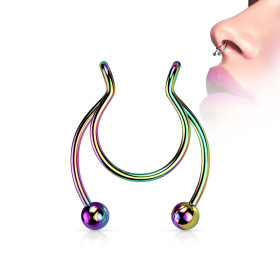 Faux piercing septum en acier chirurgical essence