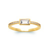 Bague plaqué or solitaire rectangle CZ