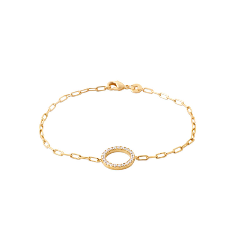 Bracelet rond tout en CZ plaqué or