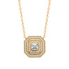 Collier gros solitaire tout en CZ plaqué or