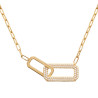 Collier deux rectangle dont un en CZ plaqué or