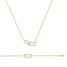 Collier deux rectangle dont un en CZ plaqué or