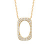 Collier rectangle en CZ plaqué or