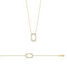 Collier rectangle en CZ plaqué or