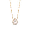 Collier avec gros strass CZ pendant plaqué or