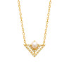 Collier triangle avec CZ au milieu plaqué or