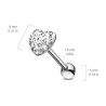 Piercing langue cœur multistrass