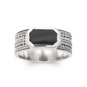 Bague pierre noir rectangle coté fantaisie