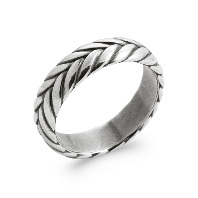 Bague homme anneau tressé