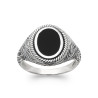 Bague homme coté fantaisie pierre agate noir