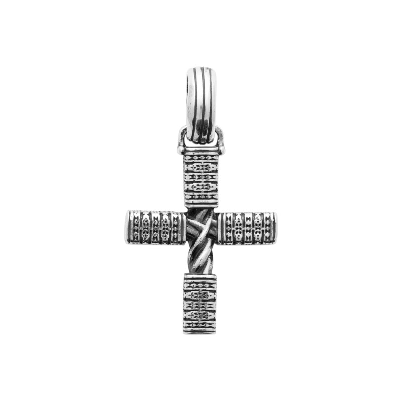 Pendentif homme croix style barbelé