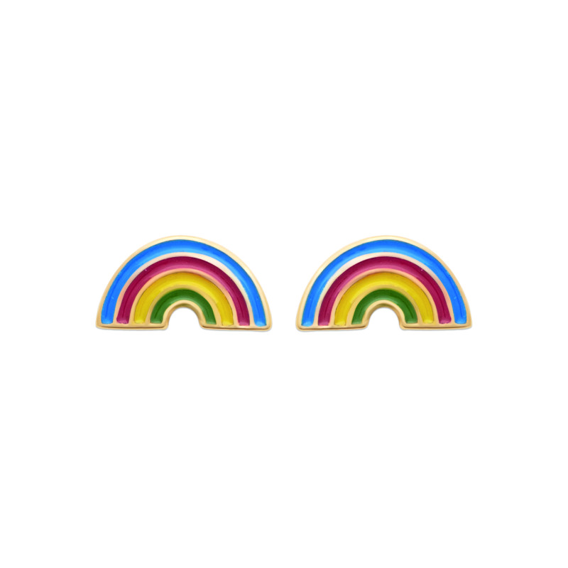 Boucles d'oreilles plaqué or arc en ciel