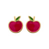 Boucles d'oreille plaqué or pomme rouge