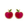 Boucles d'oreille plaqué or pomme rouge