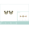 Boucles d'oreille plaqué or tête de panda