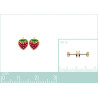 Boucles d'oreille plaqué or fraise