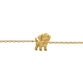 Bracelet plaqué or petit chien