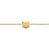 Bracelet plaqué or tête de chat