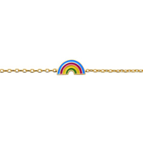Bracelet plaqué or arc en ciel