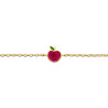 Bracelet plaqué or pomme rouge