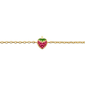 Bracelet plaqué or fraise