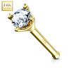 Piercing nez microbille en or jaune 14K CZ 1.5mm