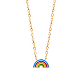 Collier plaqué or arc en ciel