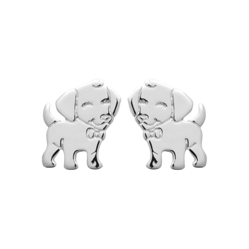 Boucles d'oreilles petit chien en argent