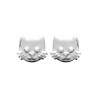 Boucles d'oreilles tête de chat en argent